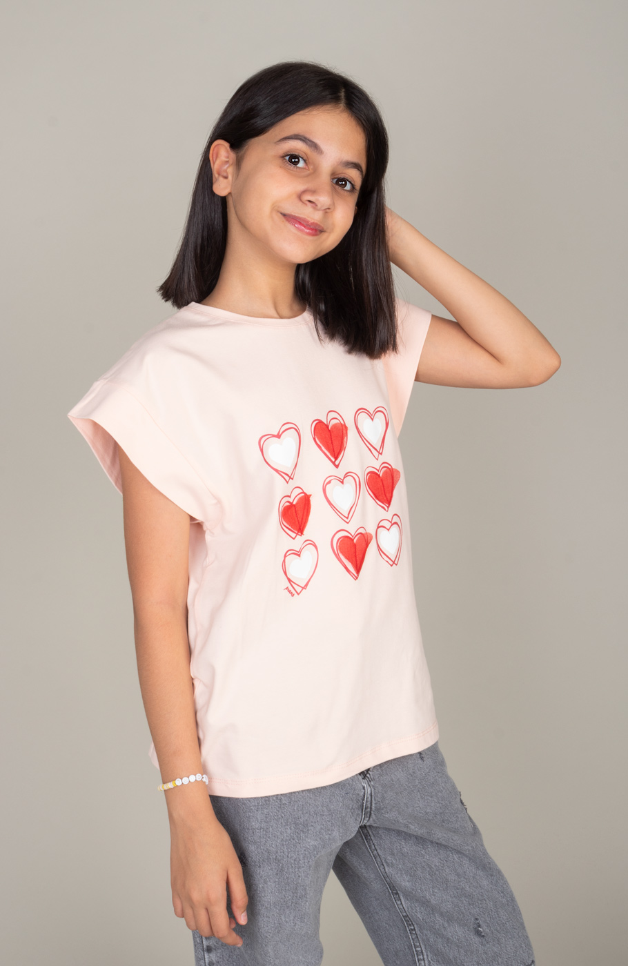 تیشرت یکرو لایکرا آستین افتاده برش دار