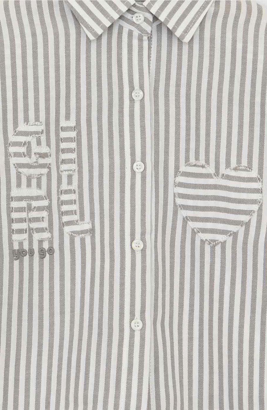 شومیز نساجی راه راه استین بلند