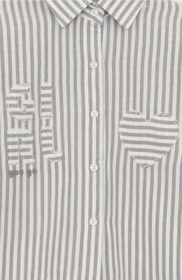 شومیز نساجی راه راه استین بلند