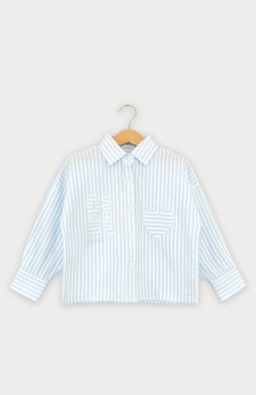 شومیز نساجی راه راه استین بلند