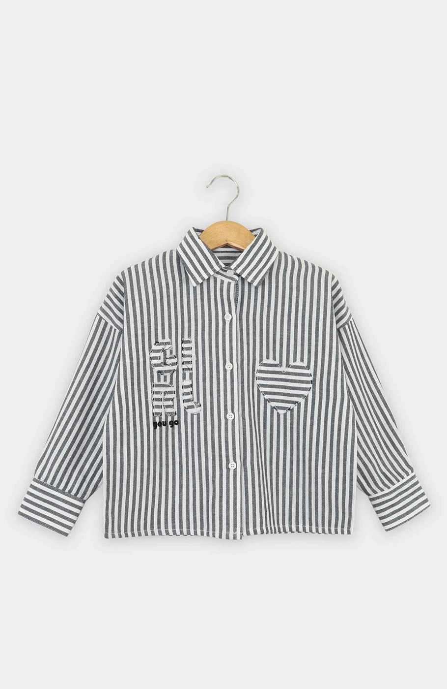 شومیز نساجی راه راه استین بلند