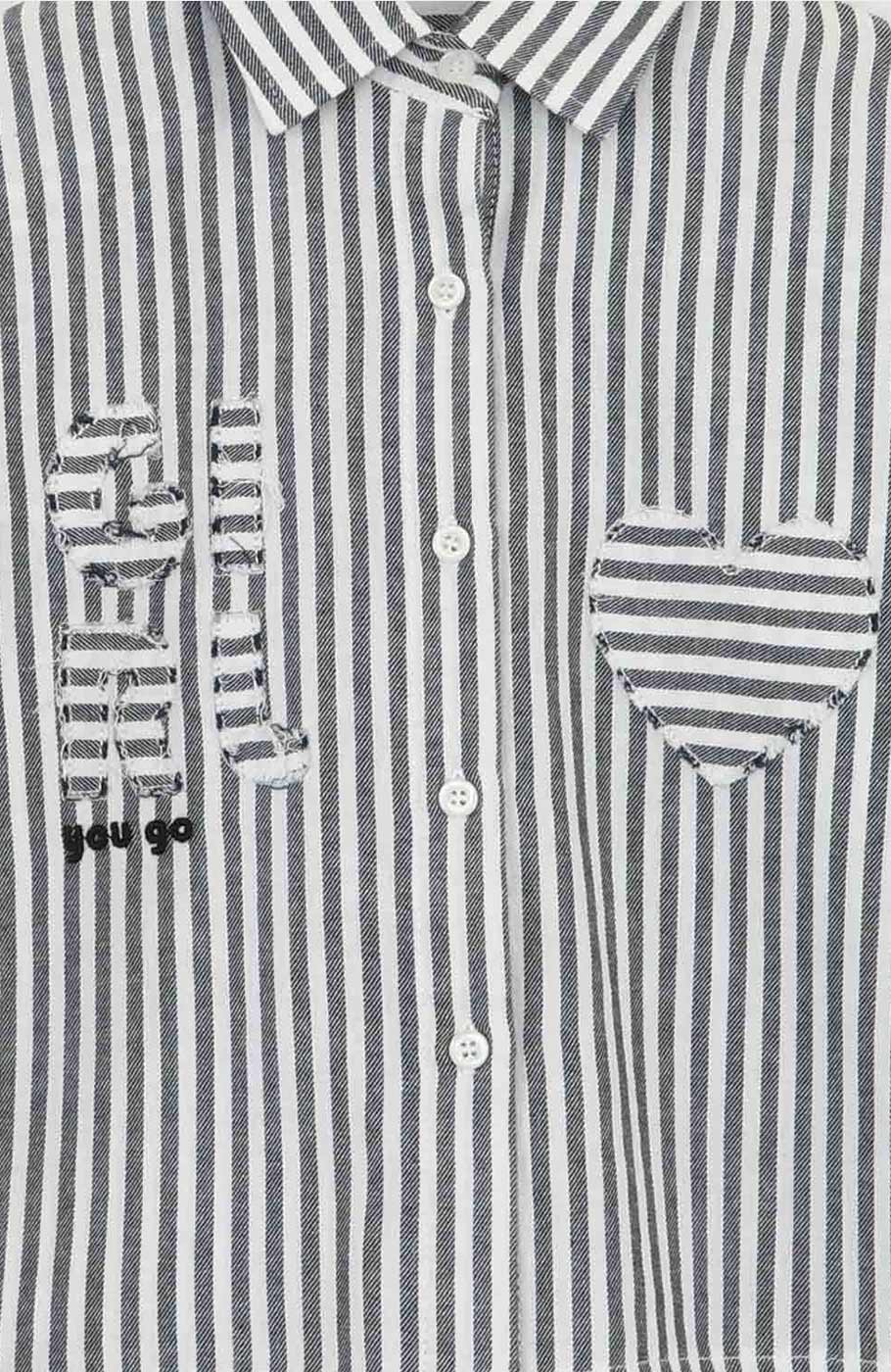 شومیز نساجی راه راه استین بلند