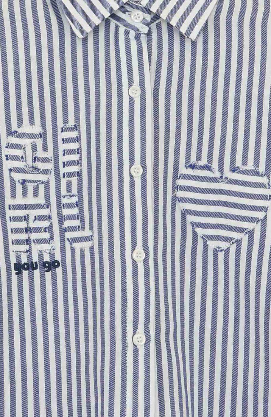 شومیز نساجی راه راه آستین بلند