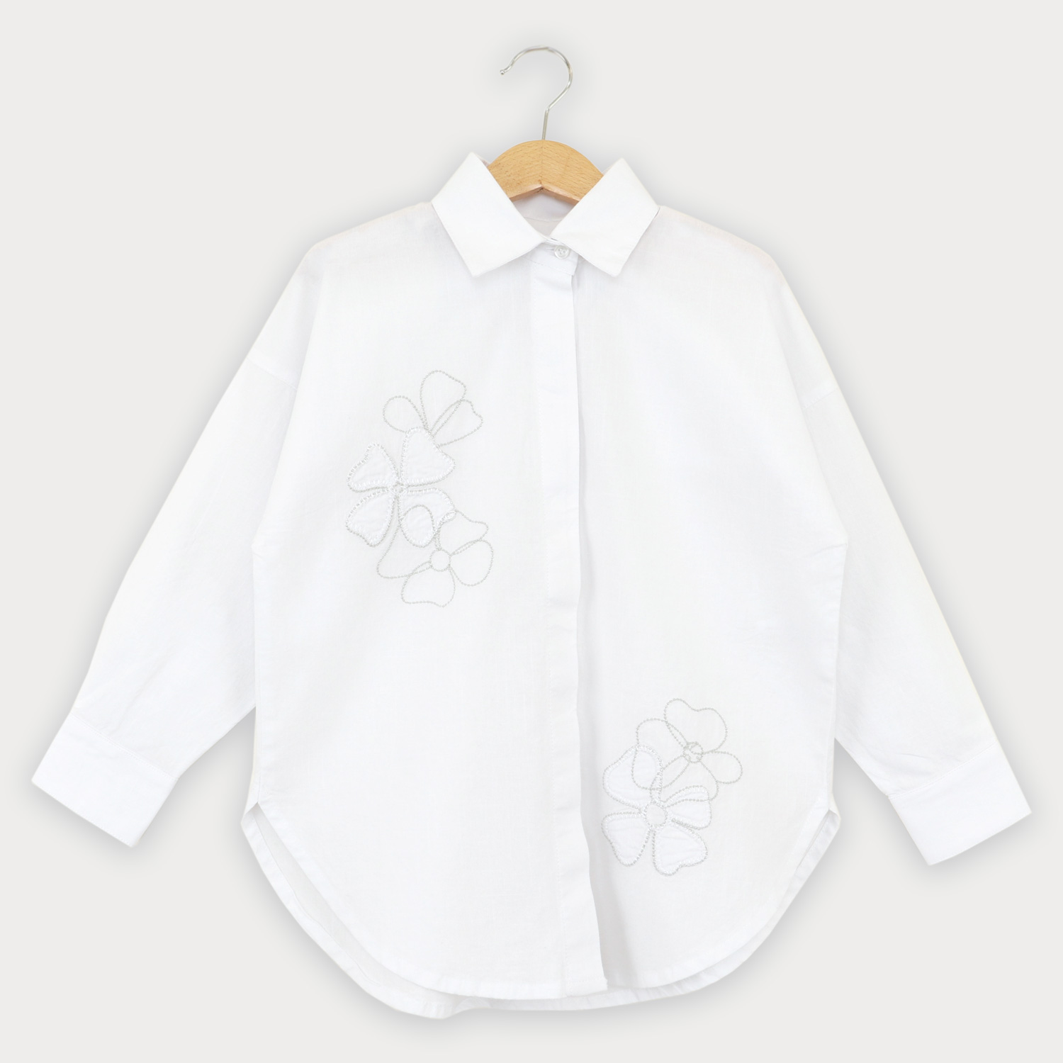 شومیز لینن اسلپ آستین بلند