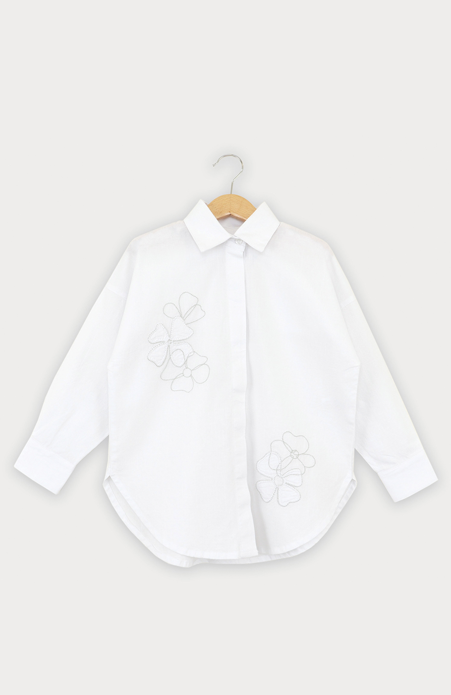 شومیز لینن اسلپ آستین بلند