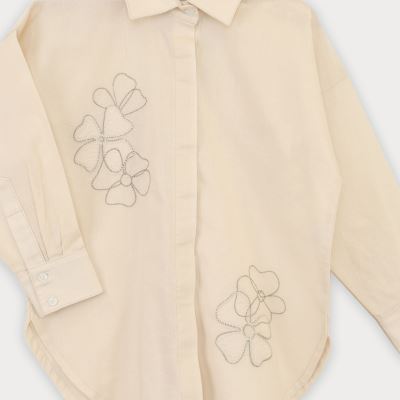 شومیز لینن اسلپ آستین بلند