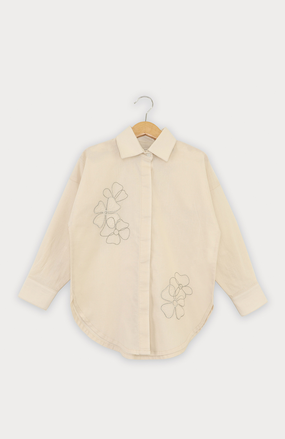 شومیز لینن اسلپ آستین بلند