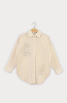 شومیز لینن اسلپ آستین بلند