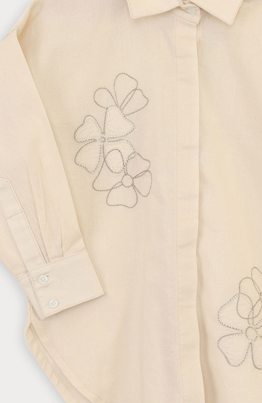 شومیز لینن اسلپ آستین بلند