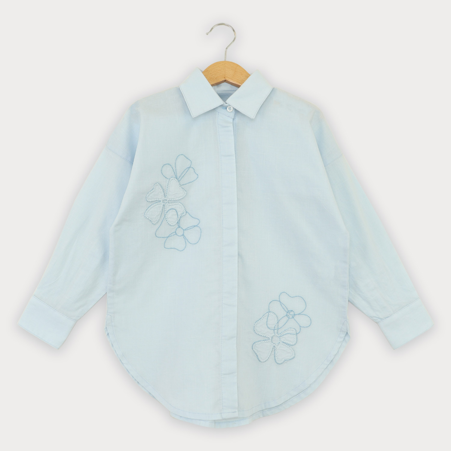 شومیز لینن اسلپ آستین بلند