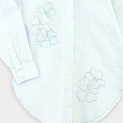 شومیز لینن اسلپ آستین بلند