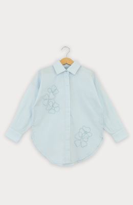 شومیز لینن اسلپ آستین بلند