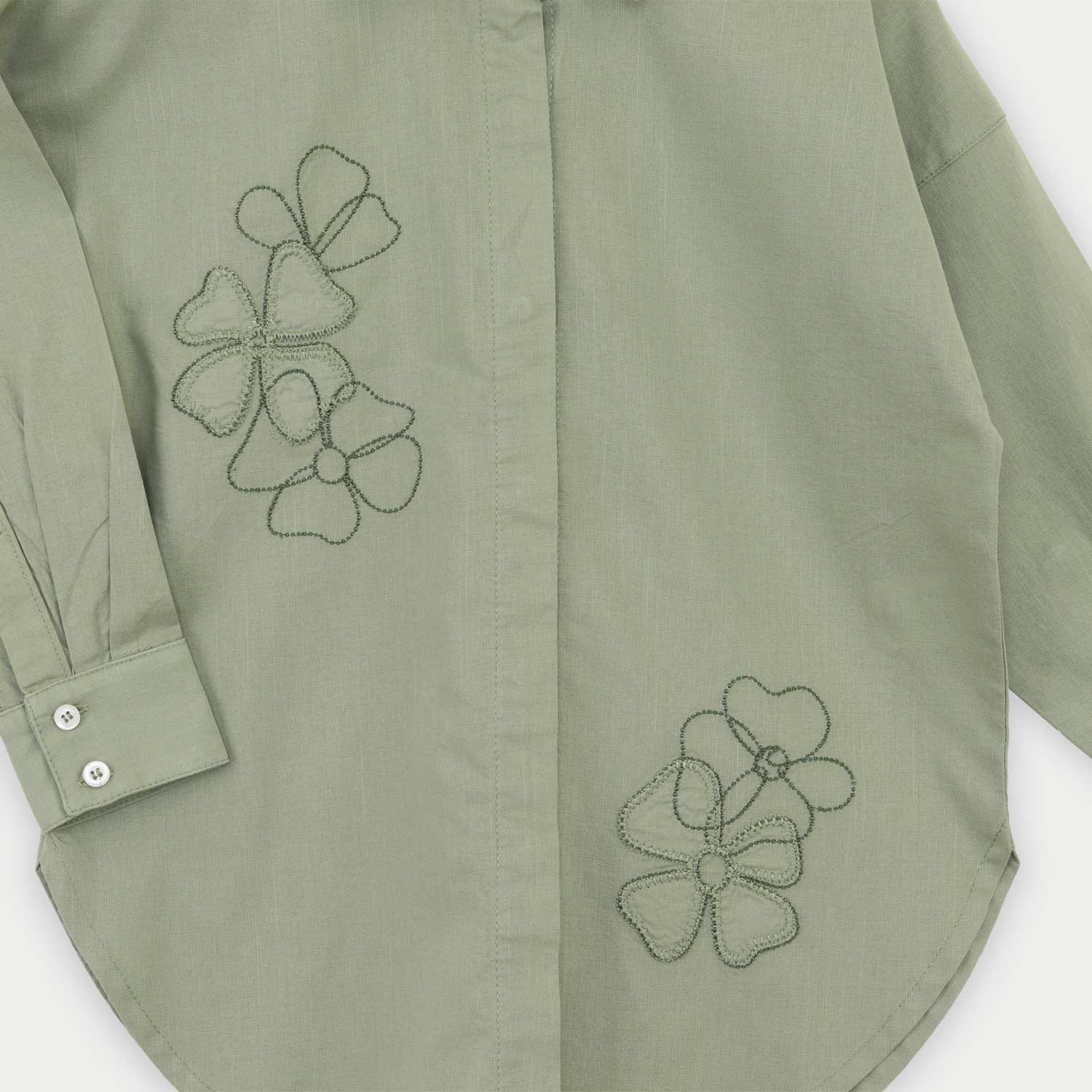 شومیز لینن اسلپ آستین بلند