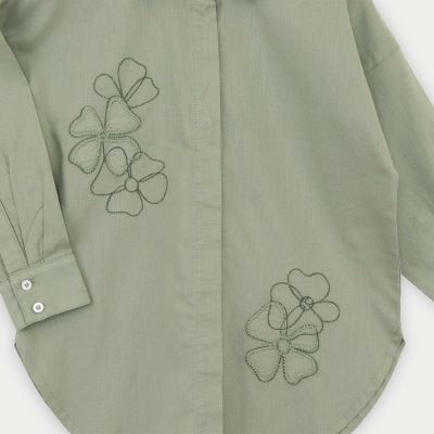 شومیز لینن اسلپ آستین بلند