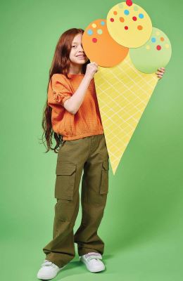 شلوار لینن پیلی دار