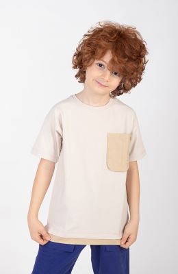 تیشرت یکرو لایکرا جیب دار