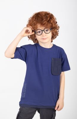 تیشرت یکرو لایکرا جیب دار