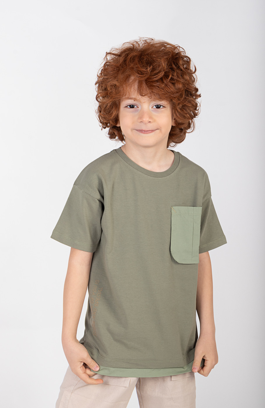 تیشرت یکرو لایکرا جیب دار