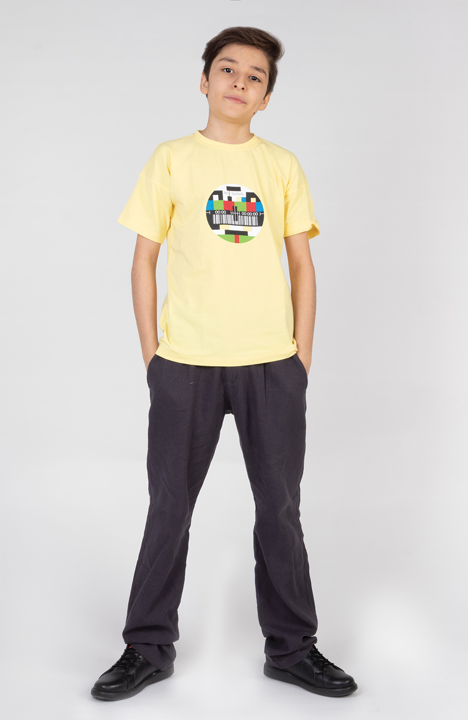 تیشرت یکرو لایکرا سرشانه برگشته