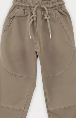 شلوار کتان برش دار کمر کش