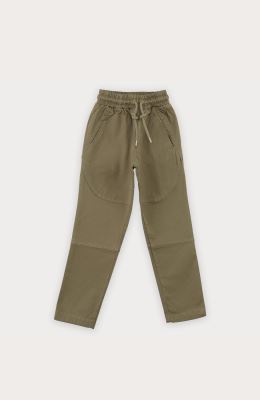 شلوار کتان برش دار کمر کش