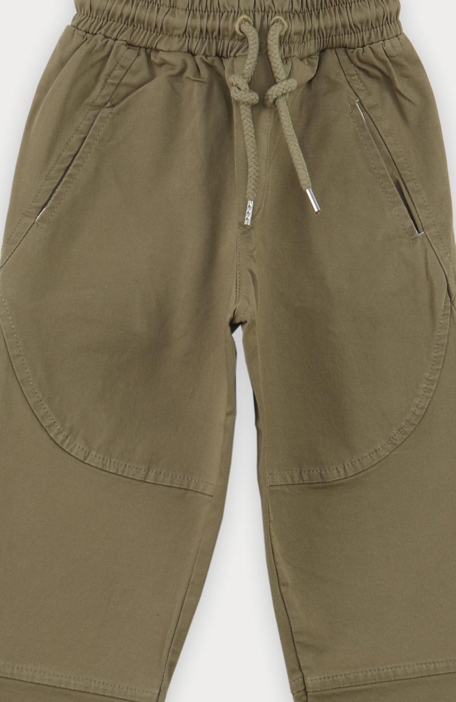 شلوار کتان برش دار کمر کش