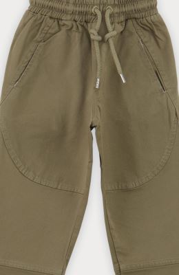 شلوار کتان برش دار کمر کش