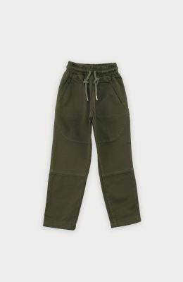 شلوار کتان برش دار کمر کش