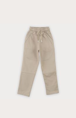 شلوار کتان برش دار کمر کش