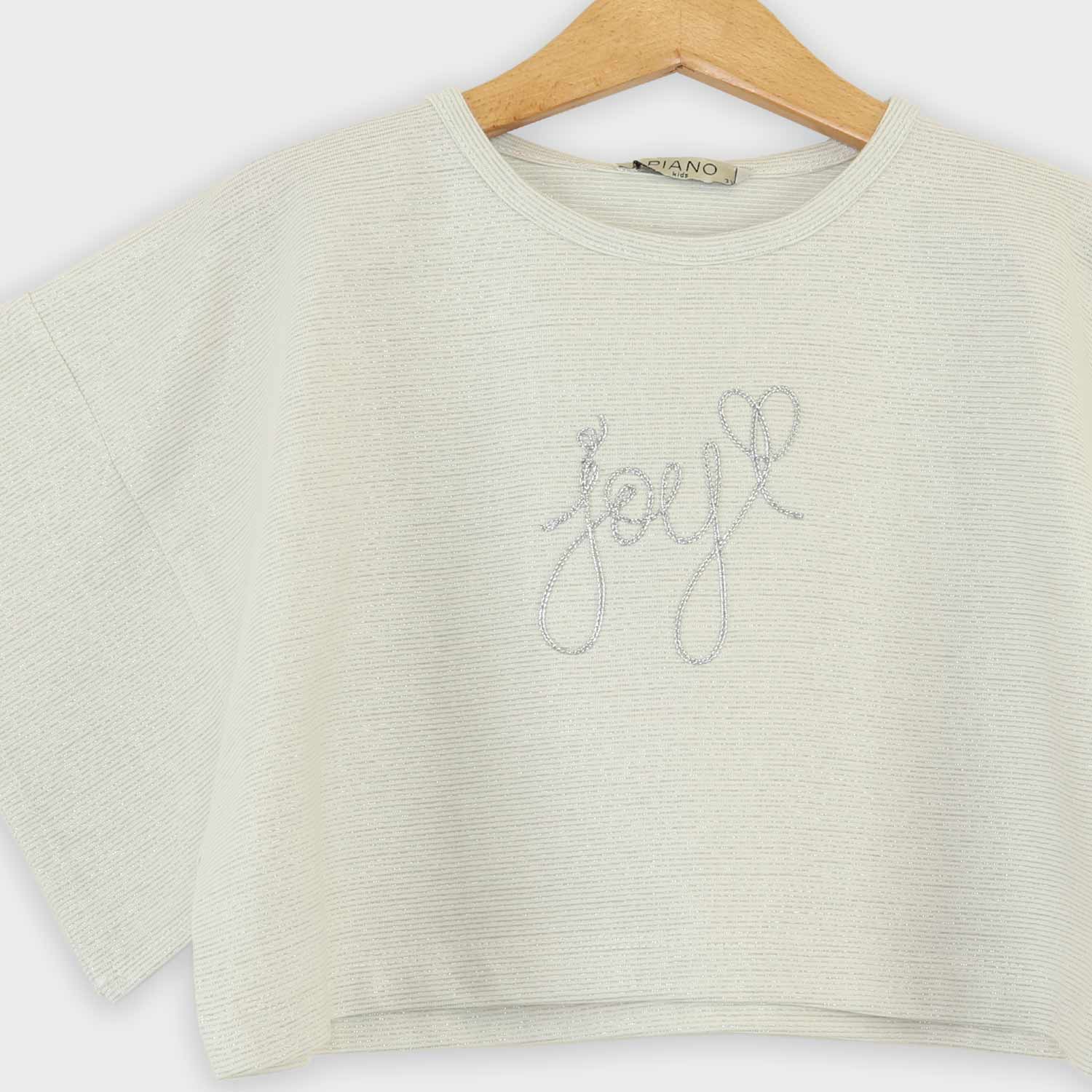 تیشرت یکرو لایکرا لمه دار والان دار (ست با  10392)