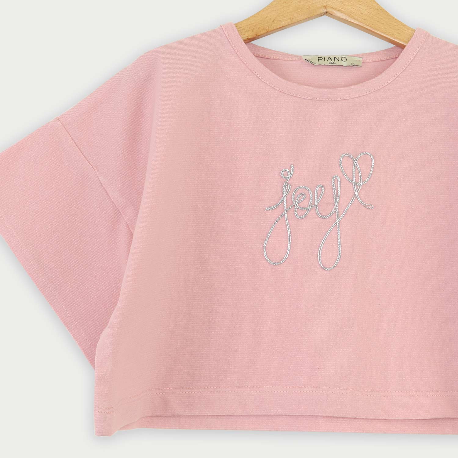 تیشرت یکرو لایکرا لمه دار والان دار (ست با  10392)