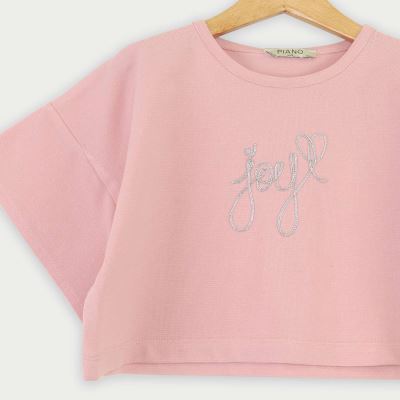 تیشرت یکرو لایکرا لمه دار والان دار (ست با  10392)