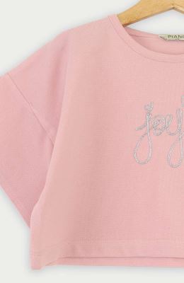 تیشرت یکرو لایکرا لمه دار والان دار (ست با  10392)