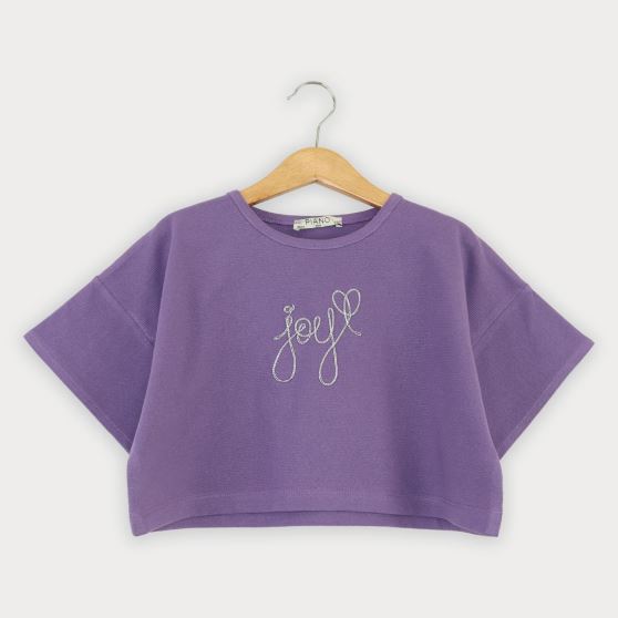 تیشرت یکرو لایکرا لمه دار والان دار (ست با  10392)