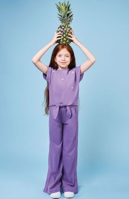 شلوار یکرو لایکرا لمه دار چاک دار (ست با کد 10391)