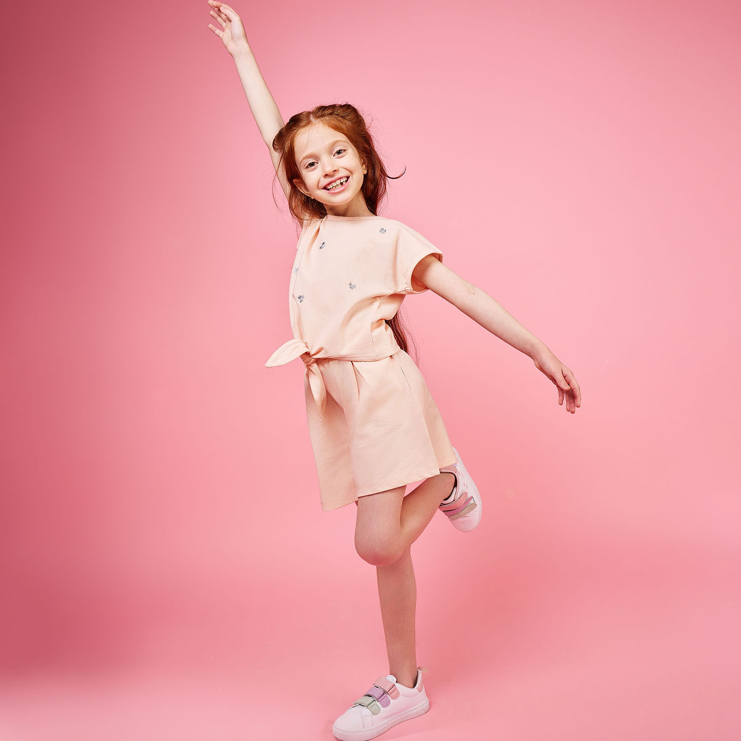 تیشرت یکرو لایکرا لمه دار جلو گره ای (ست با 10398)