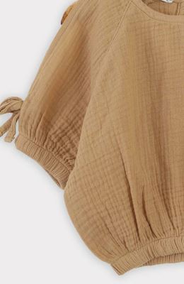 بلوز وال دو لایه پفکی آستین کوتاه