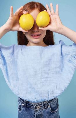 بلوز وال دو لایه پفکی آستین کوتاه