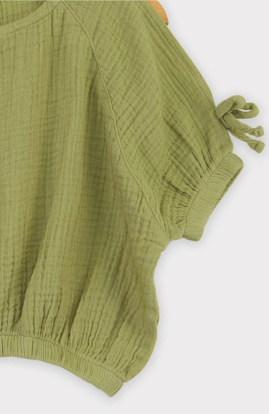 بلوز وال دو لایه پفکی آستین کوتاه