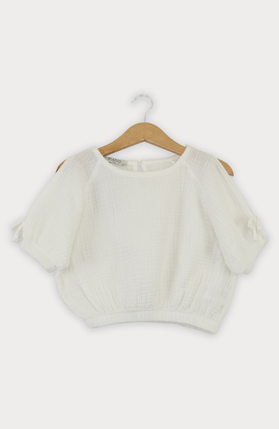 بلوز وال دو لایه پفکی آستین کوتاه