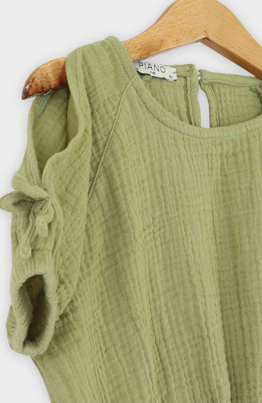 بلوز وال دو لایه پفکی آستین کوتاه