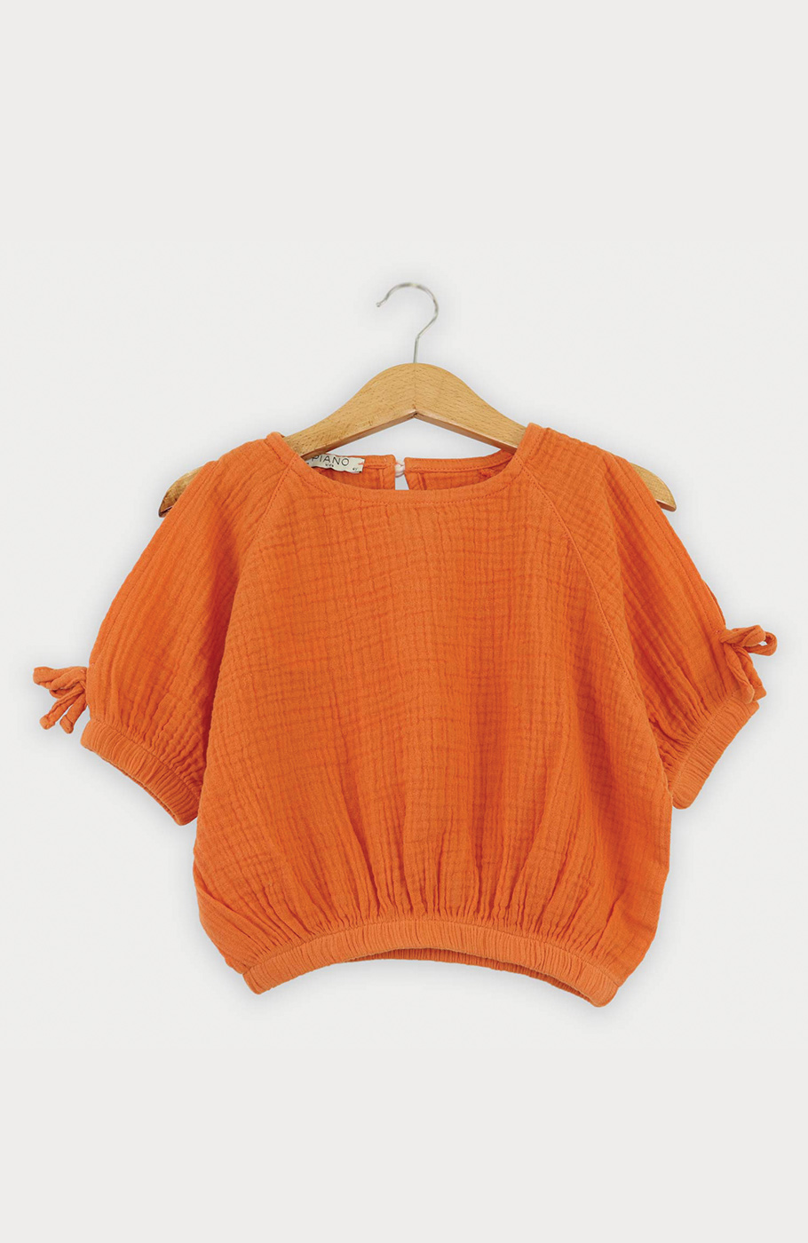 بلوز وال دو لایه پفکی آستین کوتاه