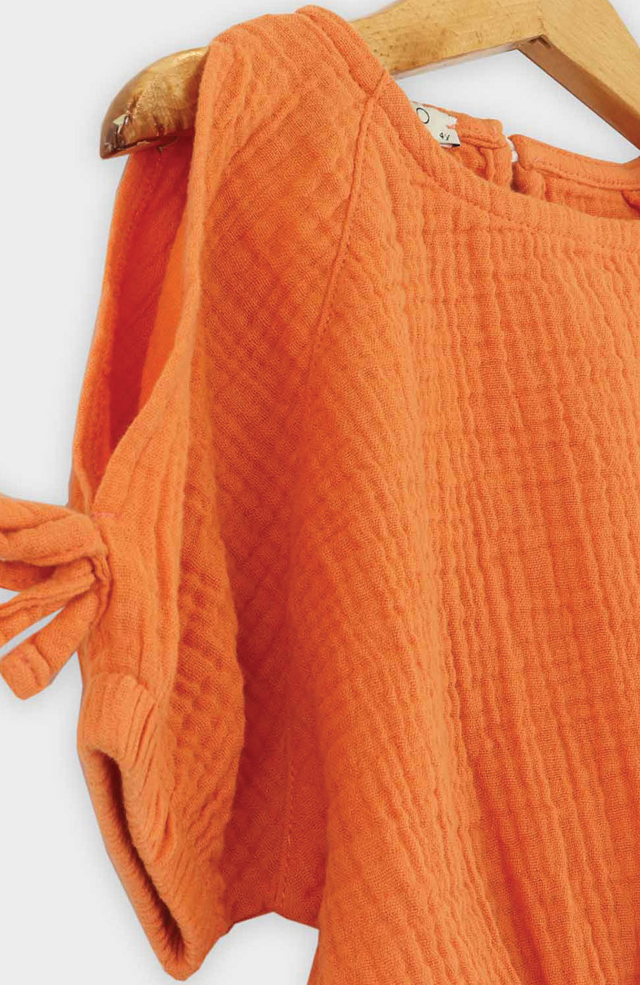 بلوز وال دو لایه پفکی آستین کوتاه