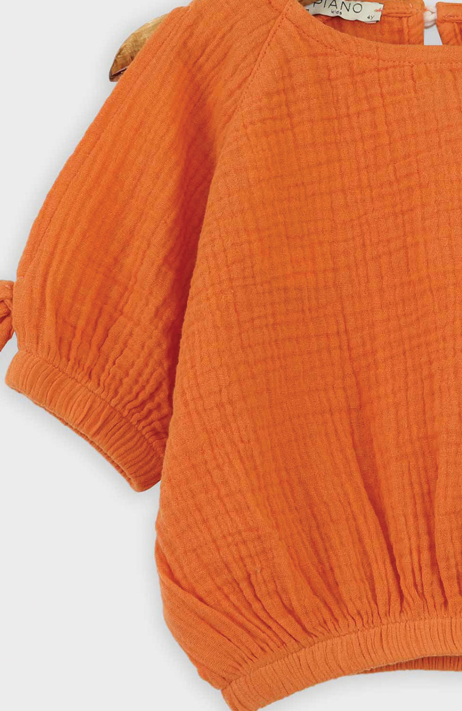 بلوز وال دو لایه پفکی آستین کوتاه