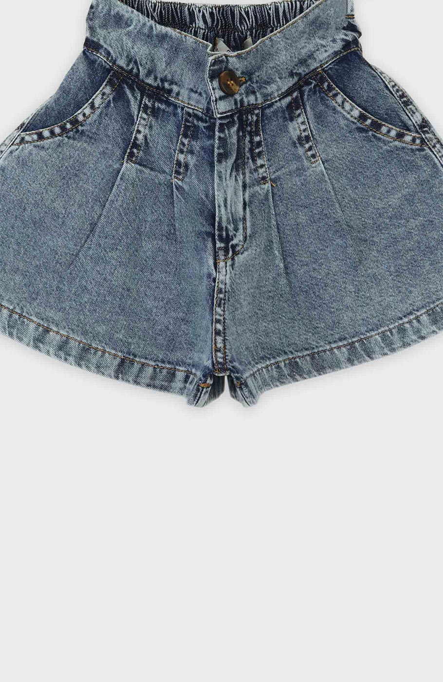 شلوارک جین پیلی دار