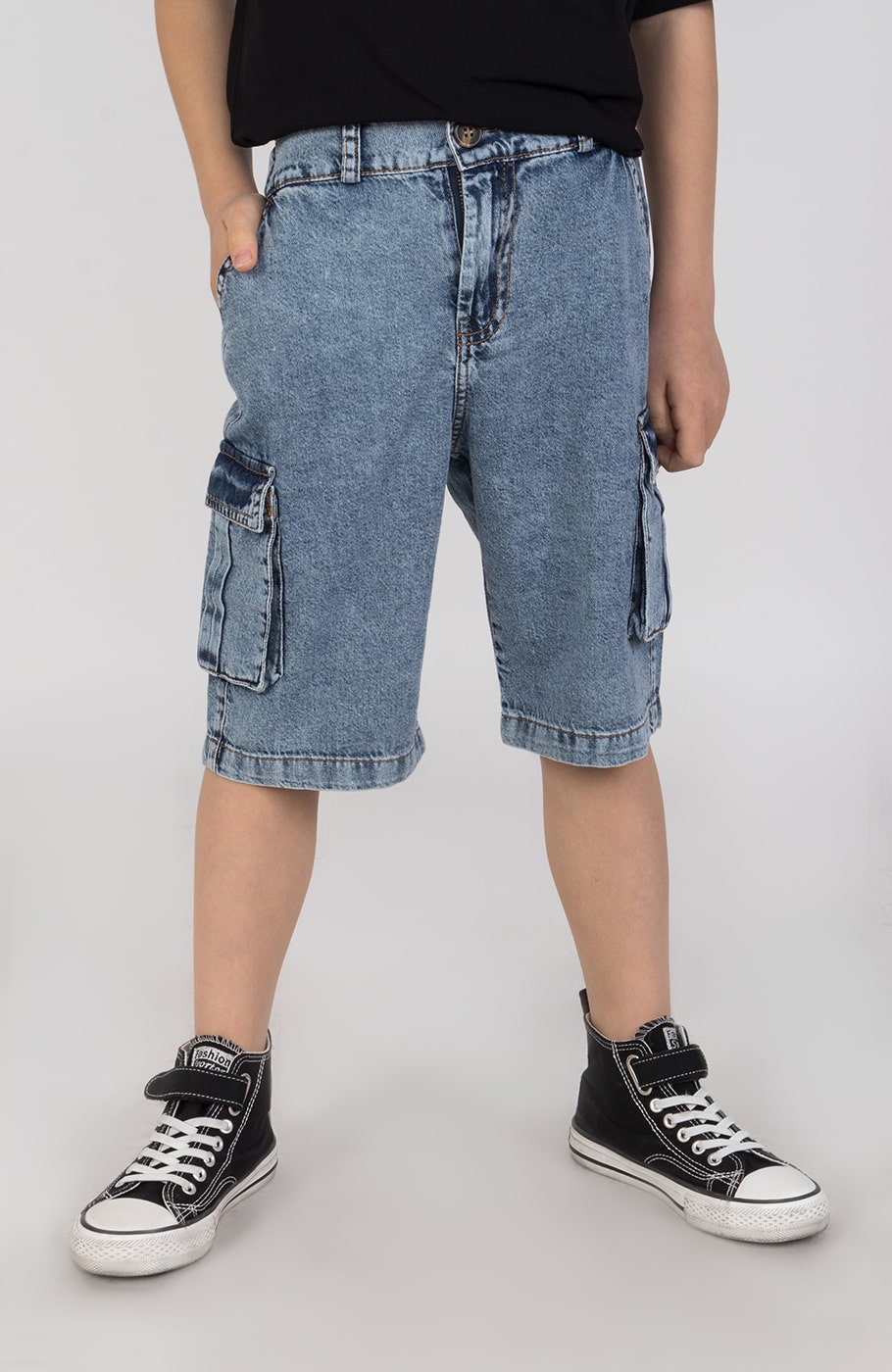 شلوارک جین جیب دار 