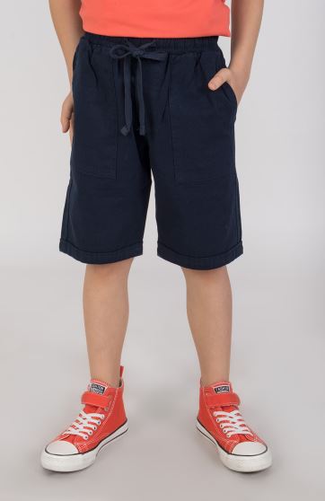 شلوارک کتان دمپا پاکتی