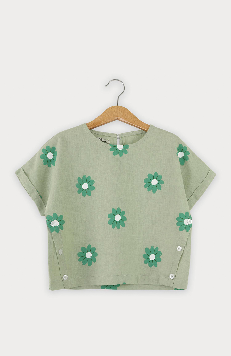 بلوز لینن آستین کوتاه