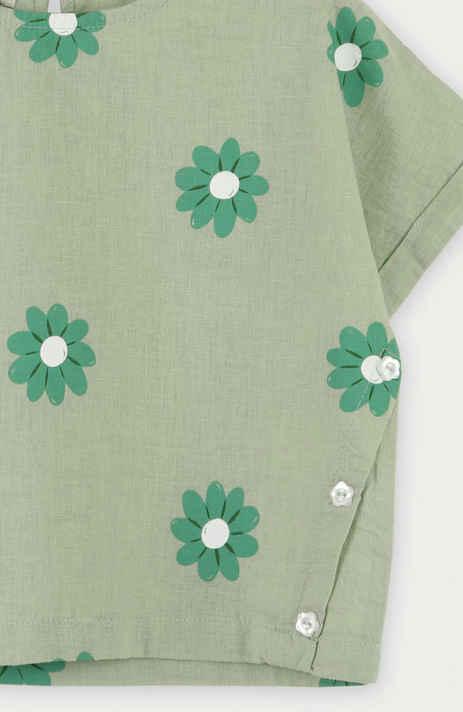 بلوز لینن آستین کوتاه