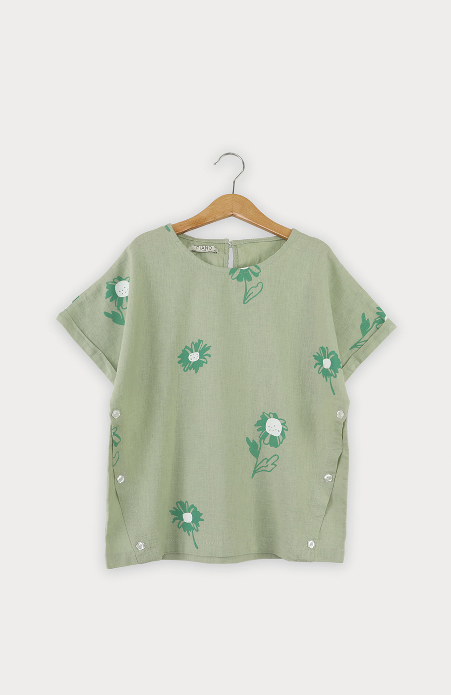 بلوز لینن آستین کوتاه